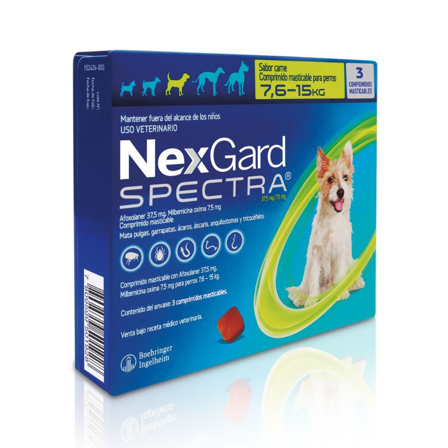 Desparasitante Nexgard Spectra 3comp para perros de 7,6 a 15 KG